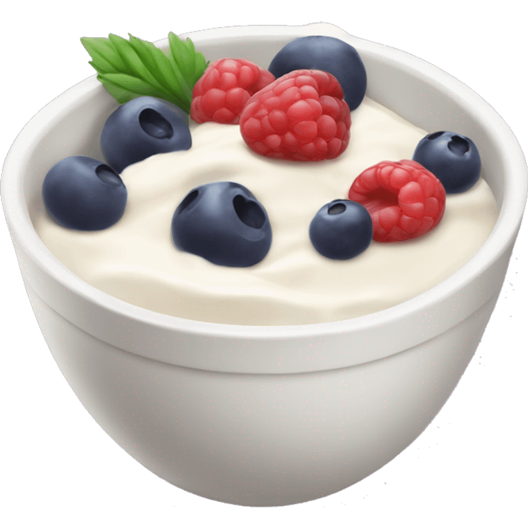 yoghurt bowl with various berries in emoji style emoji