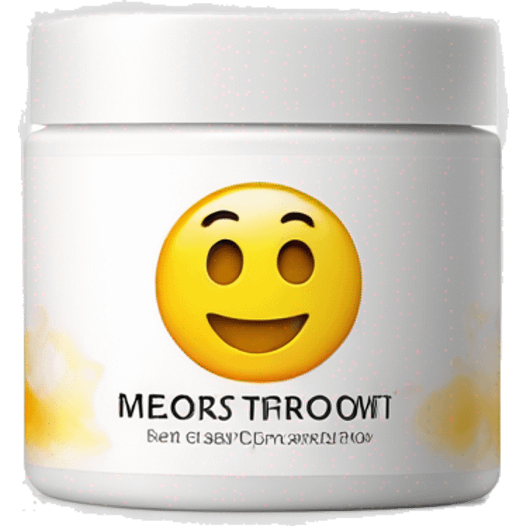 body moisturizer cream pot with label emoji