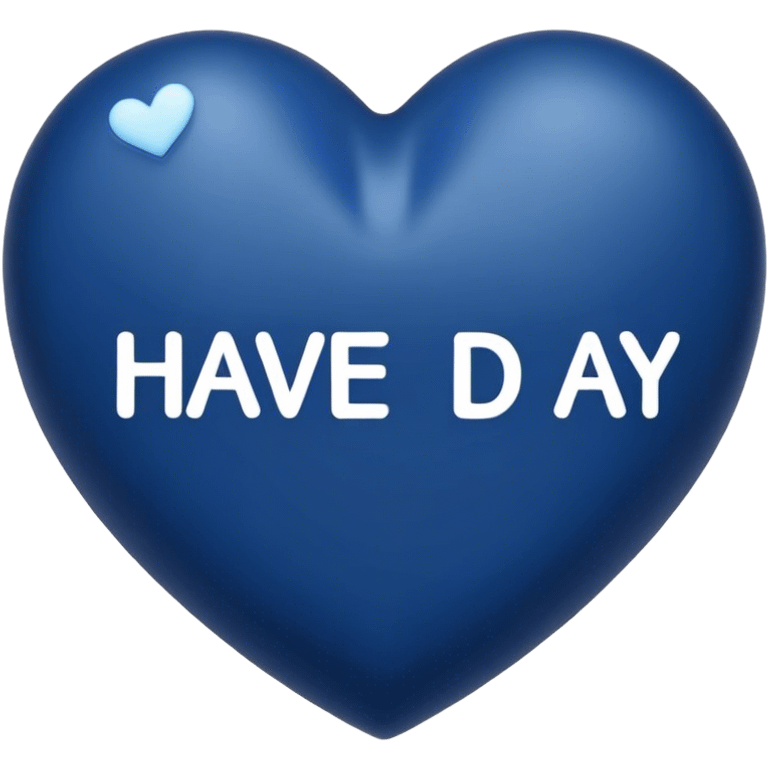 Dark blue heart with the words Have a Good Day in the middle emoji