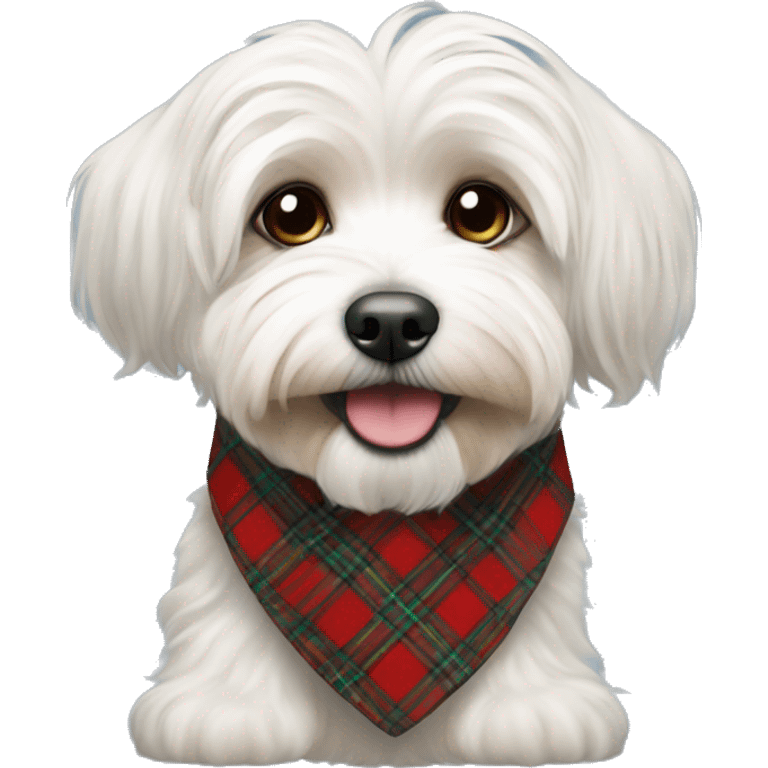 Havanese with tartan collar  emoji