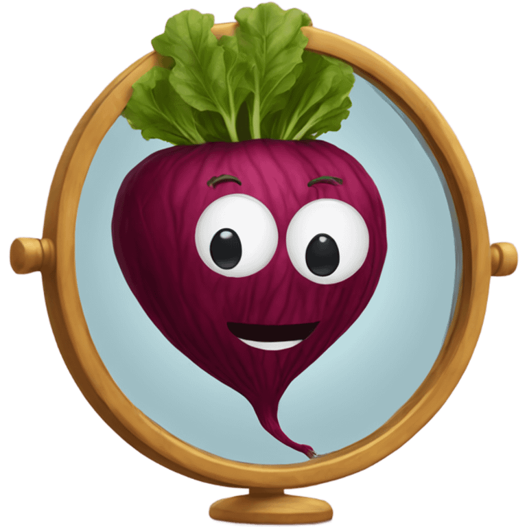 beetroot inside the mirror emoji