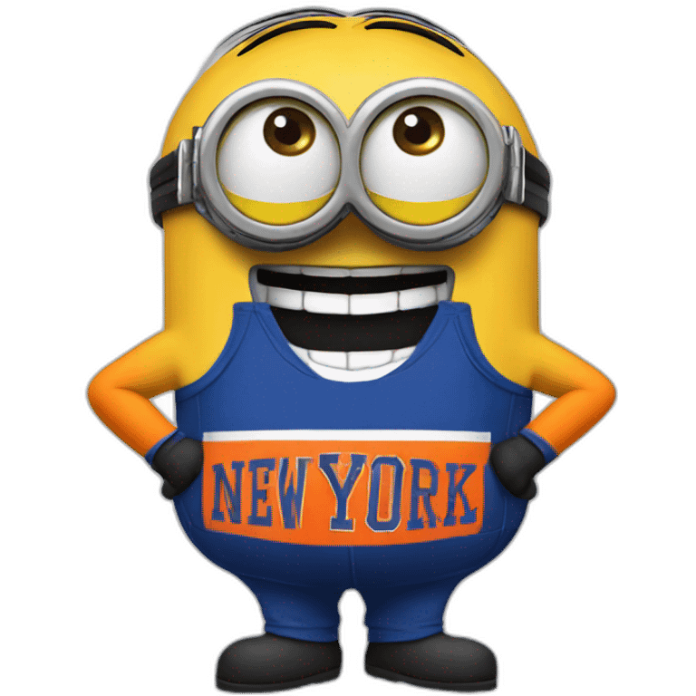 minion wearing 	New York Knicks jerssey emoji