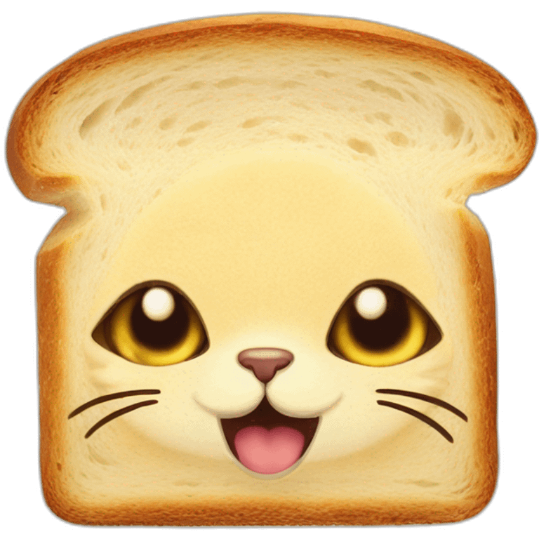 cat face in a slice of bread emoji