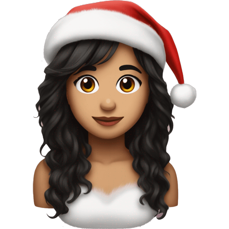 Camila Cabello with a Christmas hat emoji