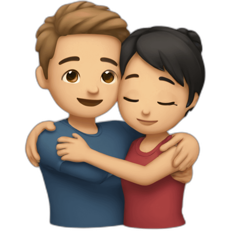 hug cute mixed gender emoji