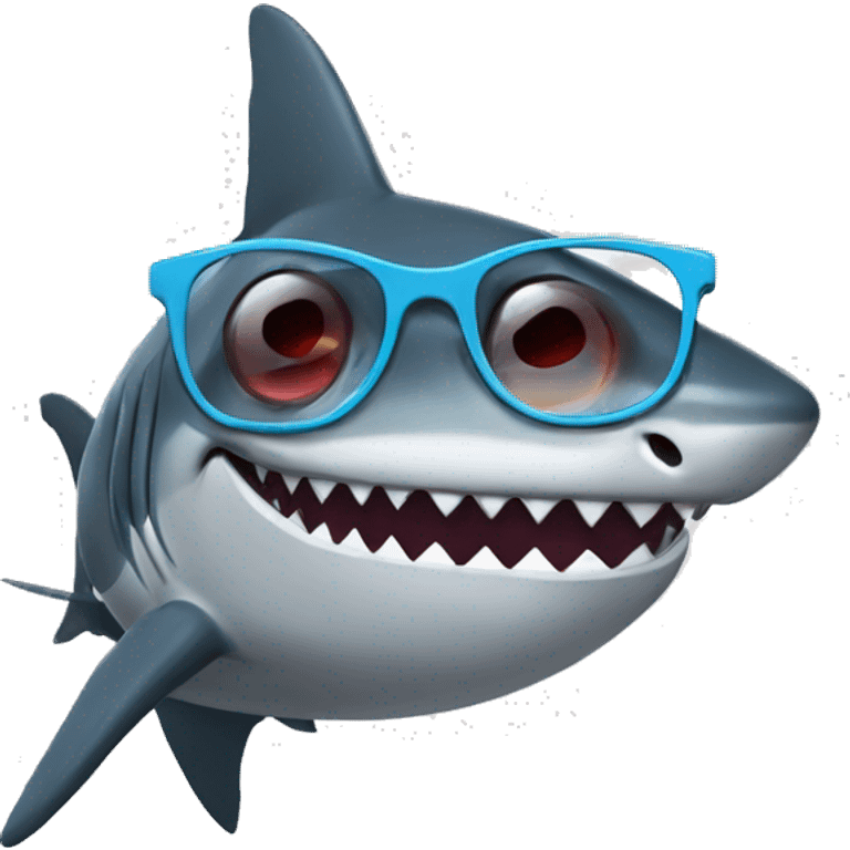 shark with taped nerd glasses  emoji