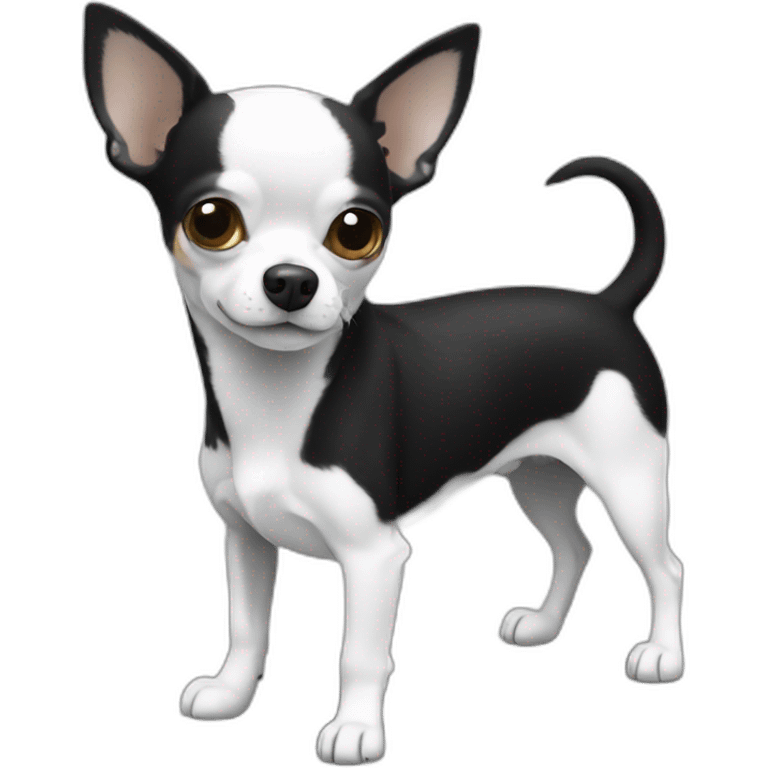 Chihuahua à poil long noir et blanc  emoji