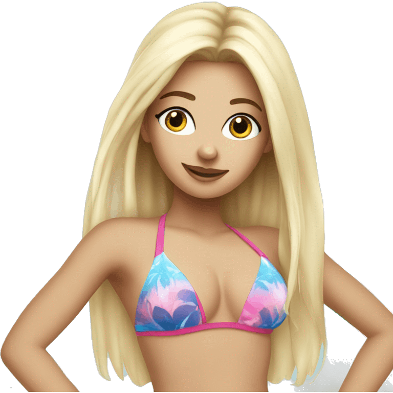 Pretty white girl in bikini emoji