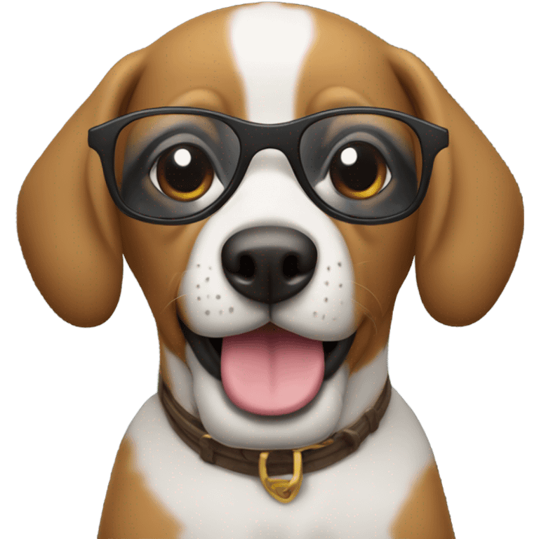 Perro con lentes emoji