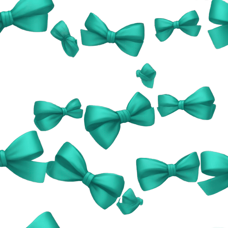 teal bow flowers emoji