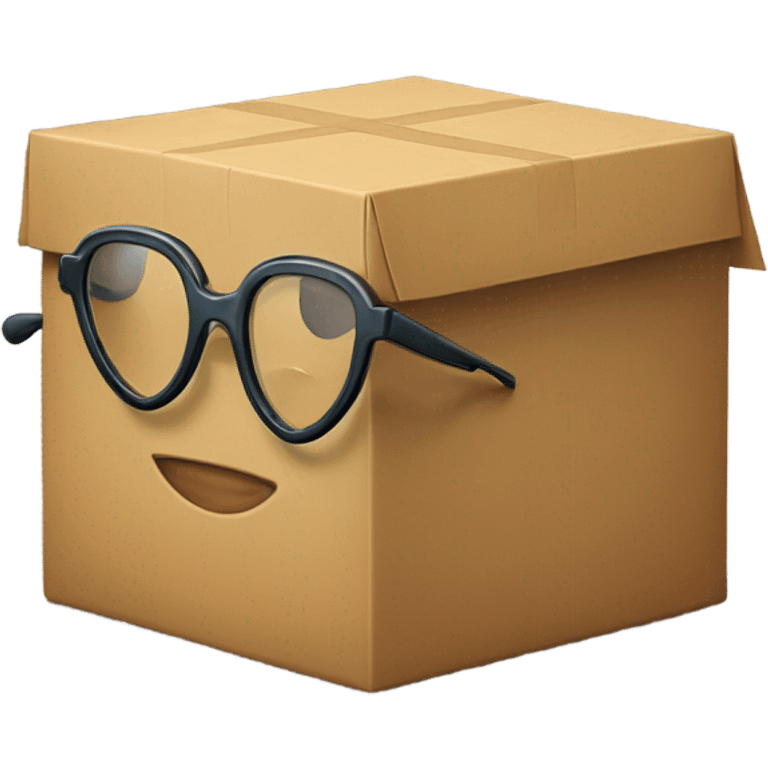 box with glasses on a big heart  emoji