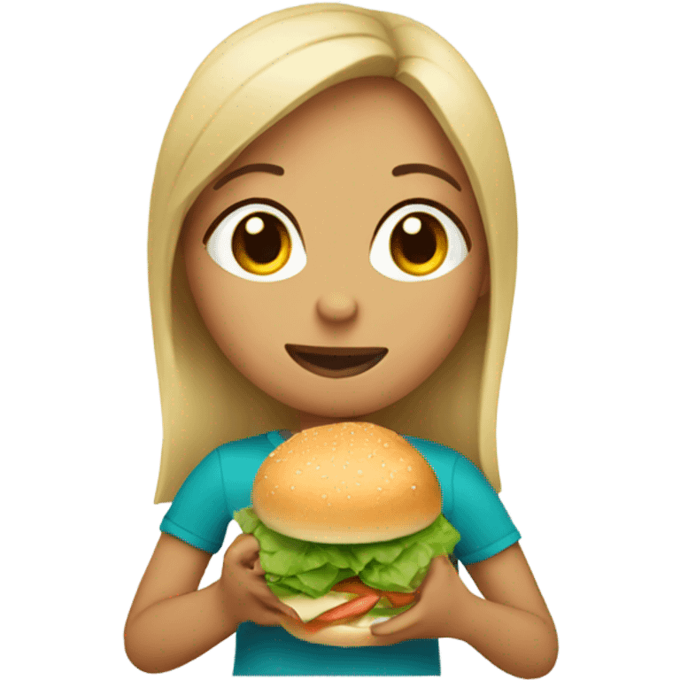 Girl vegetarian eating a sandwich  emoji