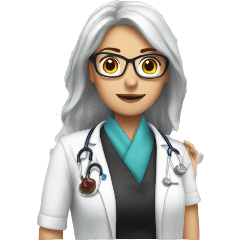 Female rheumatologist watching the bachelor emoji