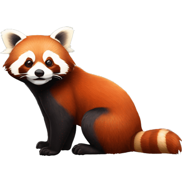 Red Panda with beak full body emoji