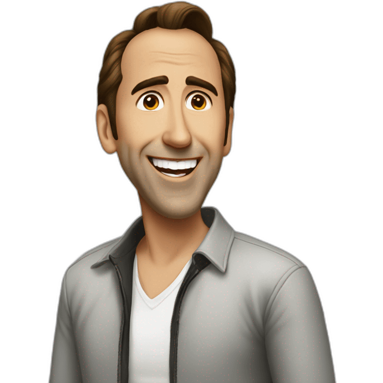 Nicolas Cage insanely smiling emoji