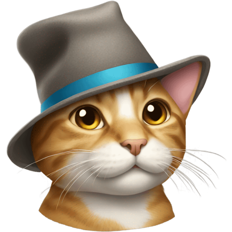 Cat wearing a hat emoji