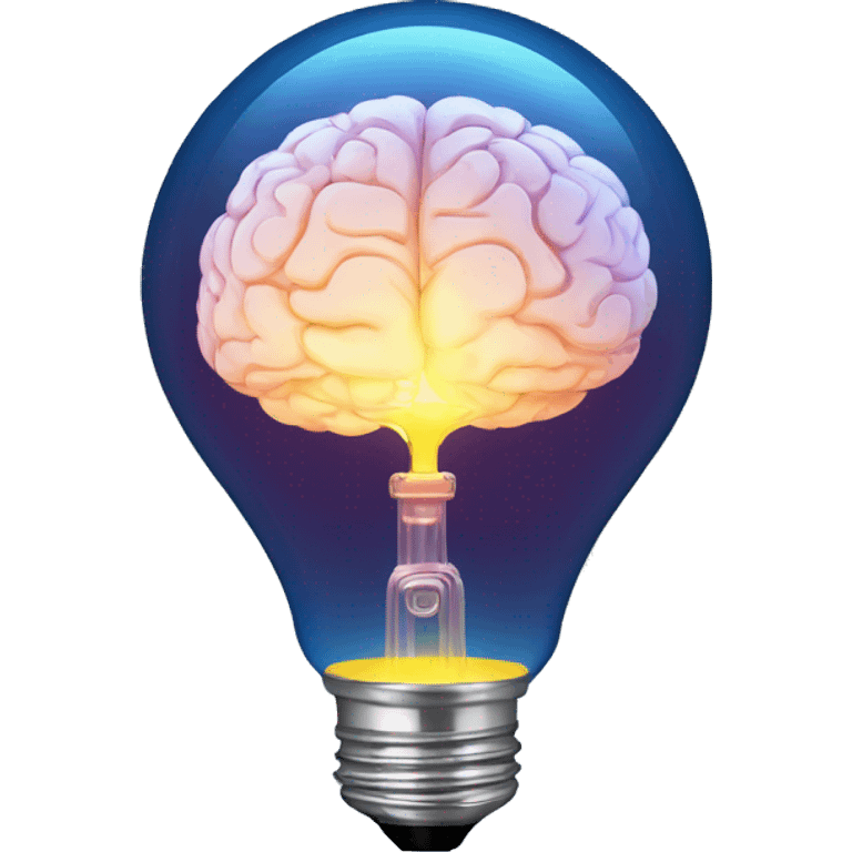 brain sparkles inside the light bulb emoji