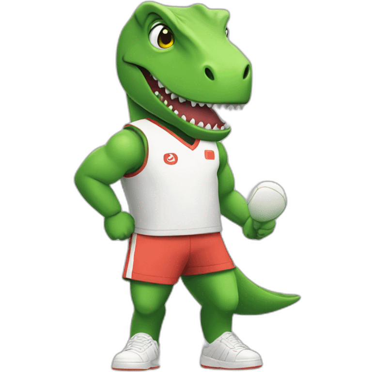 Trex in tennis uniform emoji