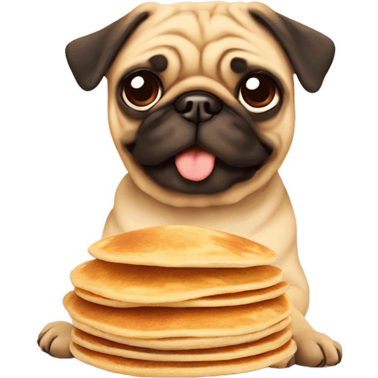 A pug made out of pancakes emoji