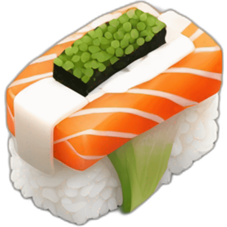 Sushi, isometric 45 Degree Angle, semi topdown view emoji