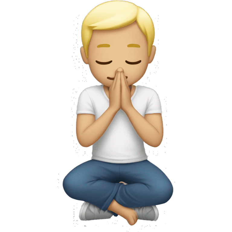 blonde man kneeling praying  emoji