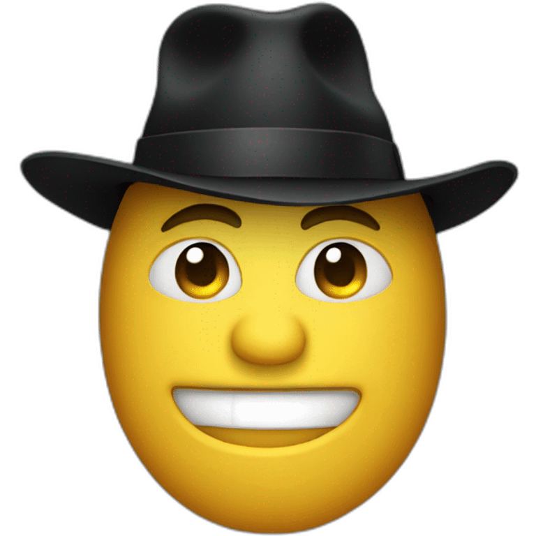 Black hat face emoji