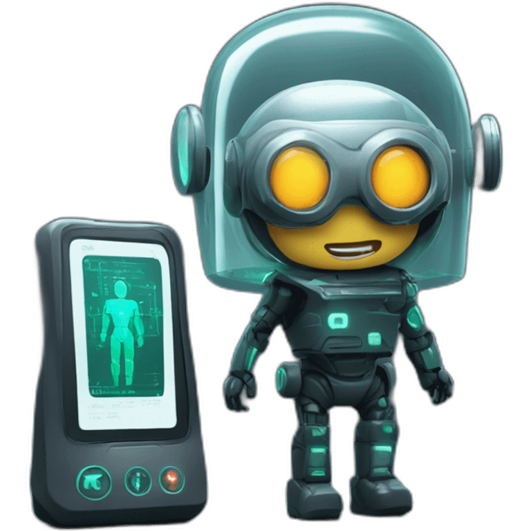 futuristic technological dark kit first aid with padscreen monitoring health emoji