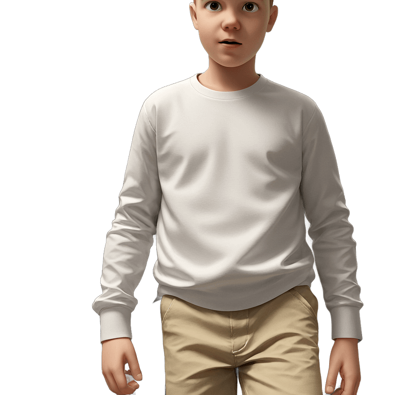 boy in white shirt indoors emoji