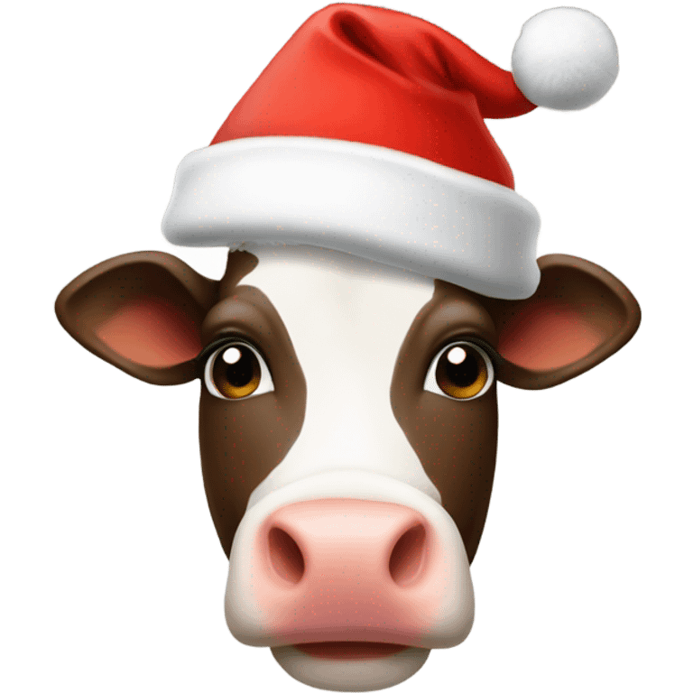 christmas cow santa hat emoji