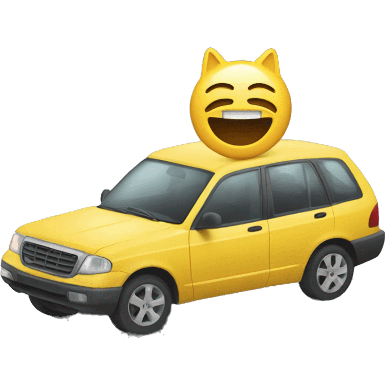 Chat sur une voiture  emoji