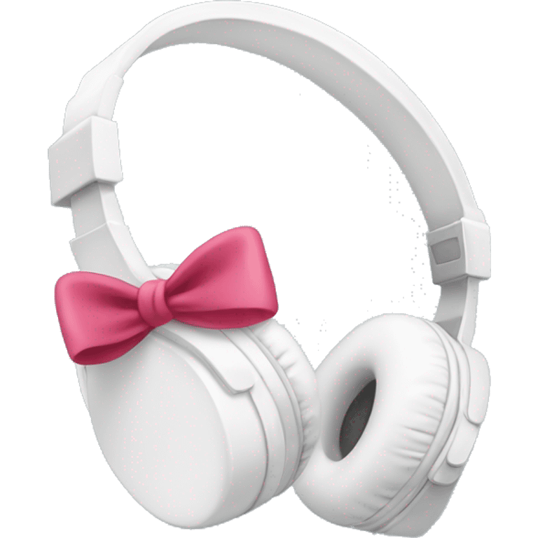 White headphones with coquette bow  emoji