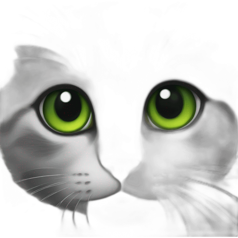 Black kitten green eyes is painting emoji