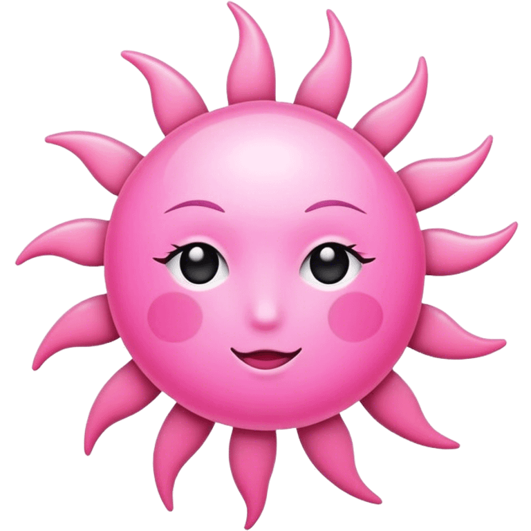 Pink sun emoji