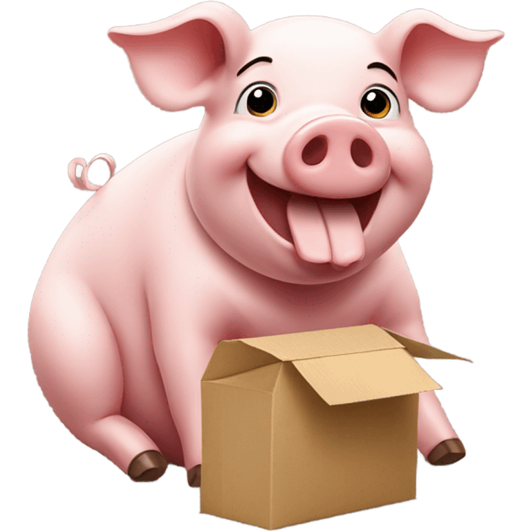 Pig eating packages  emoji