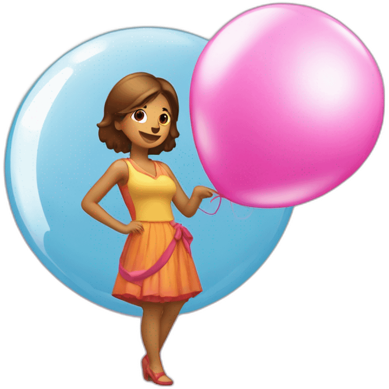 chica cubana enamorada sosteniendo un globo  emoji