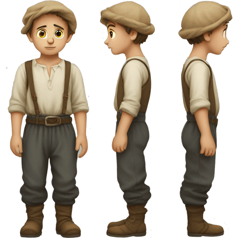 Sad European peasant child in pants emoji