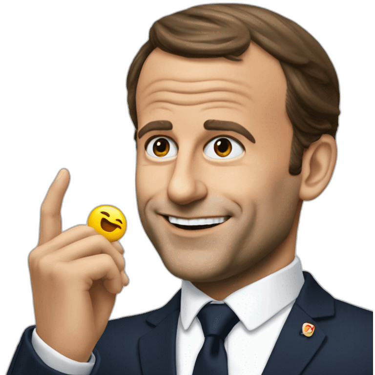 Macron fait un doigt emoji