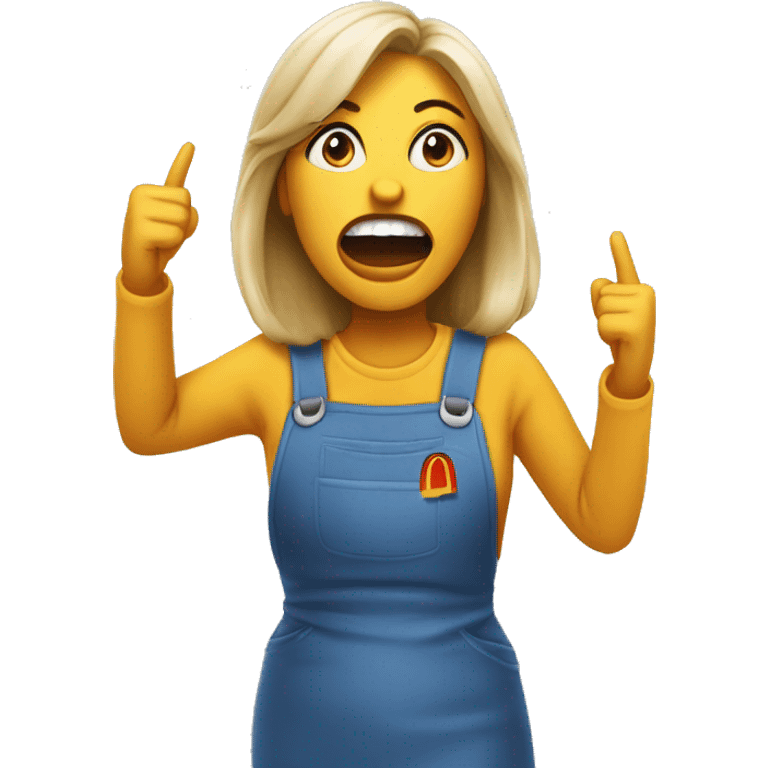 woman shouting at a worker at mc donald’s emoji