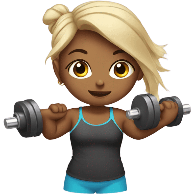 Girl with dumbell emoji