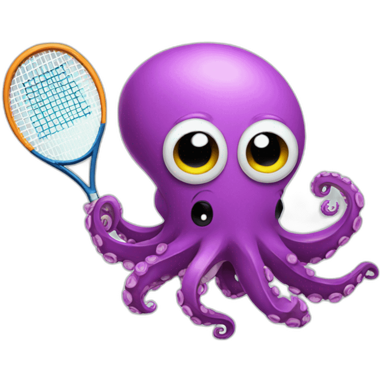 an octopus playing tennis emoji