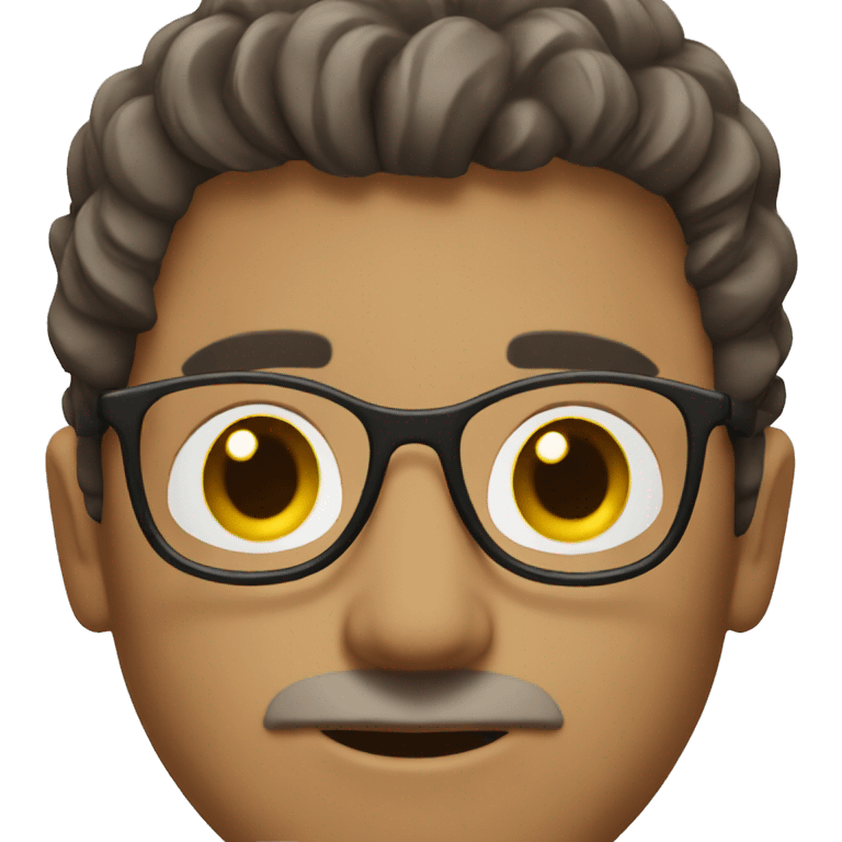 man with brown hair and glasses emoji