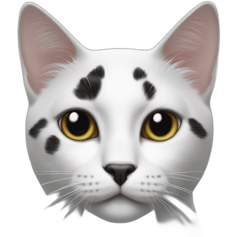 Black and white cat with black spot on his muzzle  emoji