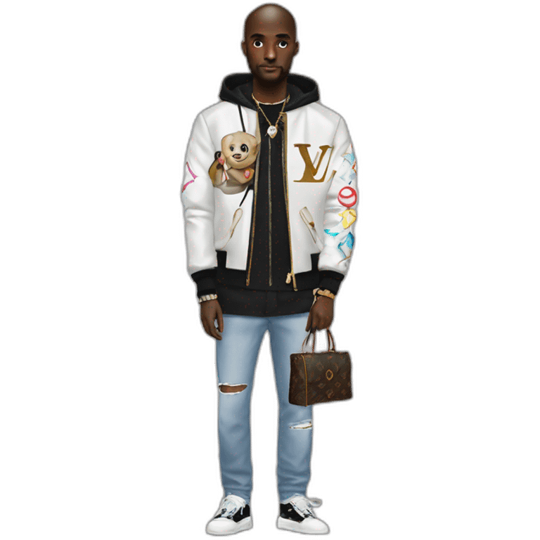 Virgil Abloh with louis Vuitton jacket emoji