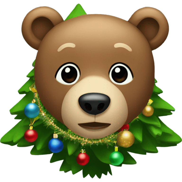 bear in a christmas tree emoji