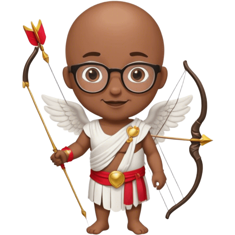 Bald black man with glasses as Cupid emoji