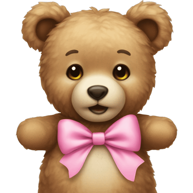 Teddy bear wearing a pink bow emoji