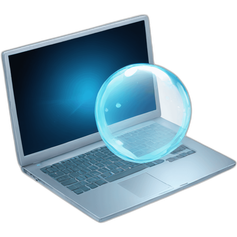 laptop in a crystal bubble emoji