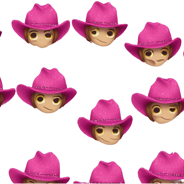 pink cow print sparkly cowgirl hat emoji