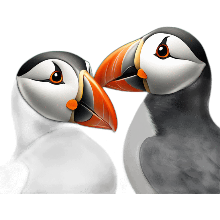 Puffins in love emoji