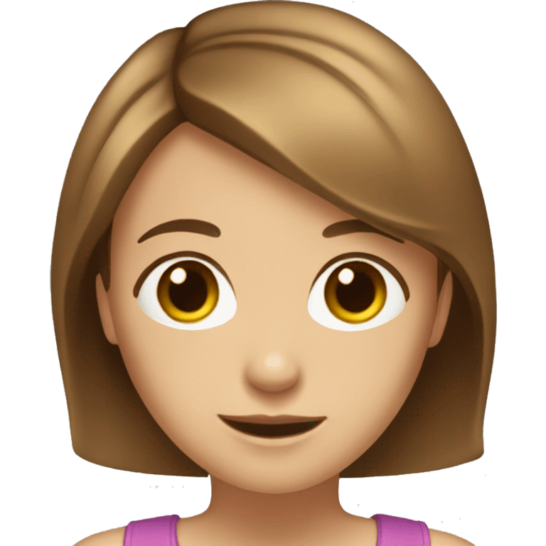 Light brown hair shoulder length hair with brown eyes girl emoji